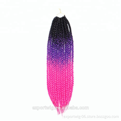 Ombre Colore Synthetic Jumbo Braiding Hair With Private Label Wholesale Crochet Box Braid Hair